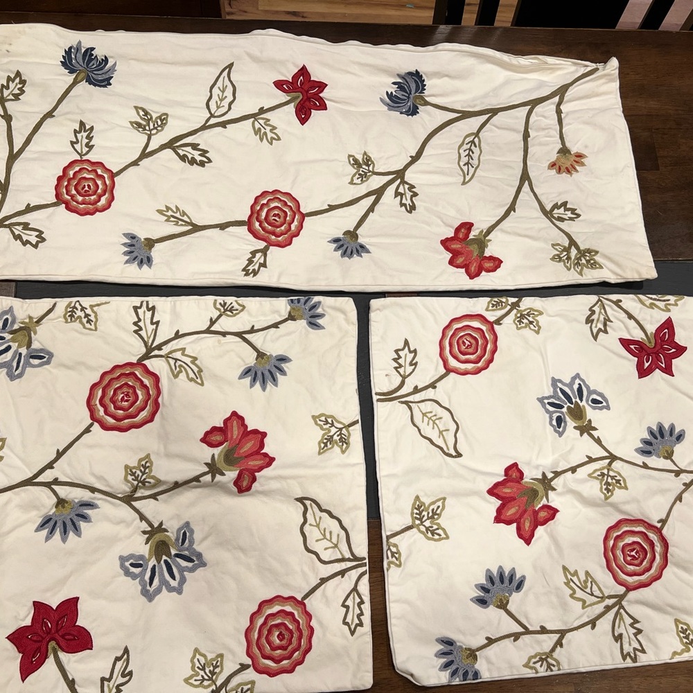 Pottery barn pillow covers. Few spots shown in pics.